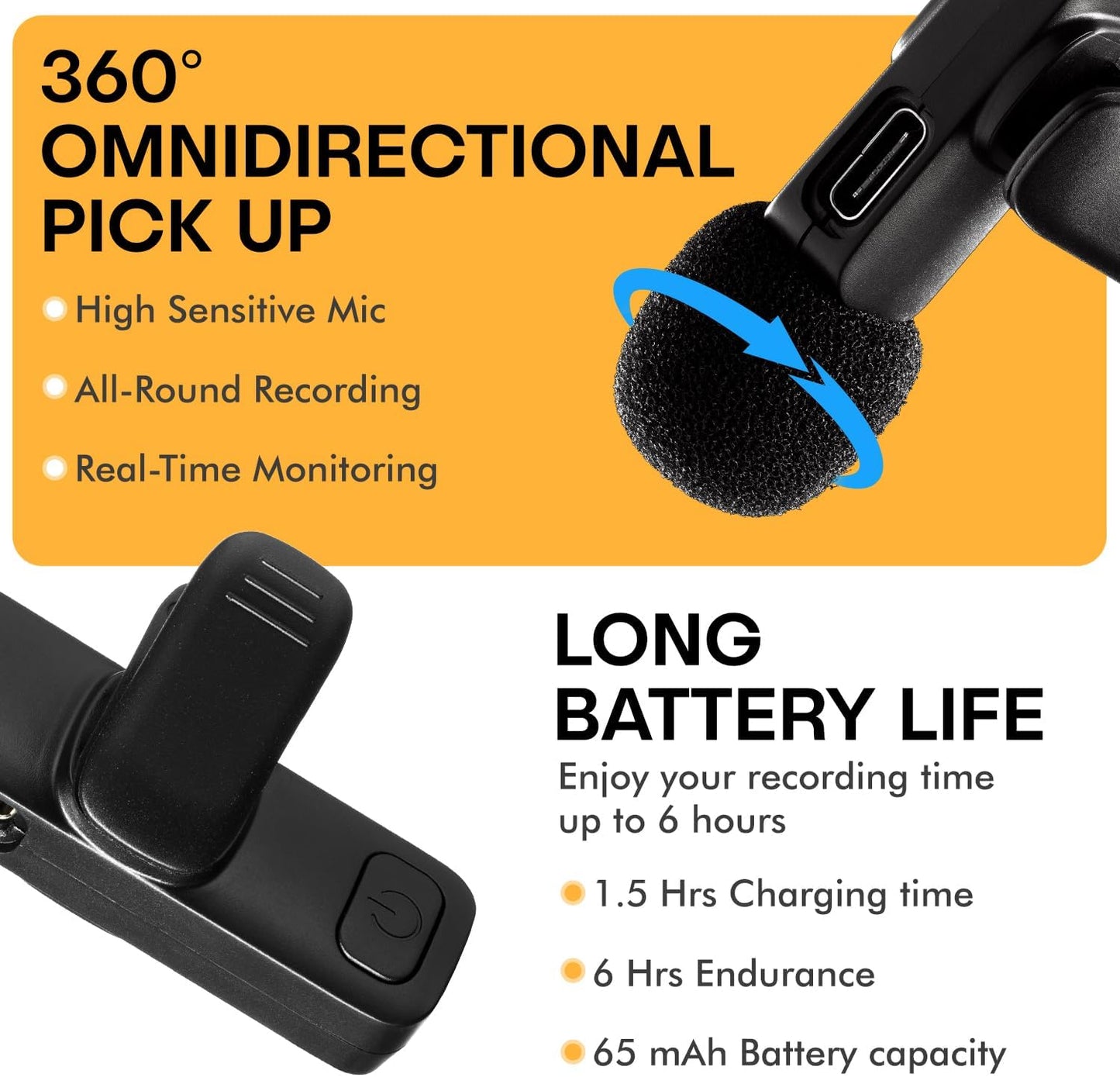 K8 Wireless Lavalier Microphone